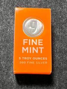 lot 29 image: 5 TROY OZ .999 FINE SILVER 9 FINE MINT BAR