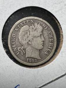 lot 31 image: 1913 US BARBER DIME