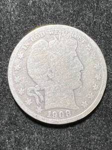 lot 33 image: 1908-S US BARBER HALF DOLLAR