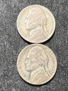 lot 53 image: 2 US WAR NICKELS 1942 1944