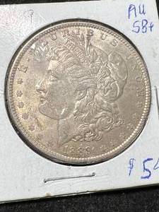 lot 59 image: 1889 US MORGAN SILVER DOLLAR AU58