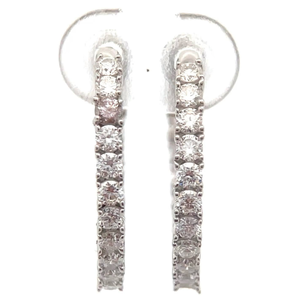 lot 32 image: NEW 1.02 Carat Natural Diamond Inside-Out Hoop Earrings VIDEO