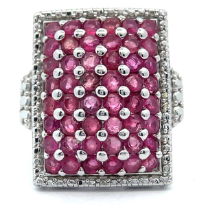 lot 38 image: NEW Natural Ruby Rectangular Top Ring VIDEO