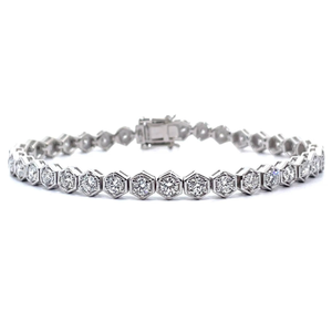 Modern 5.50 Carat Diamond Geometric Bezel Tennis Bracelet *VIDEO*