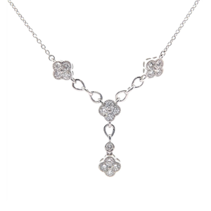 lot 16 image: 1.49 Carat Diamond Pav Flower Y-Necklace VIDEO