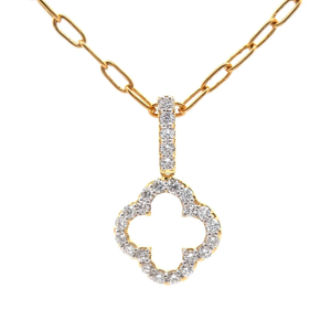 lot 17 image: 1 Carat Flower Halo Pendant Necklace VIDEO