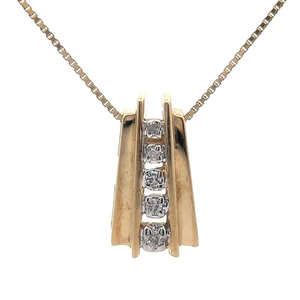 lot 48B image: Natural Diamond Modern Slide Pendant in Yellow Gold VIDEO