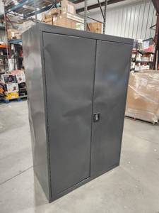 lot 219 image: Sandusky Transport Wardrobe Series 46 in. W x 78 in. H x 24 in. D 22-Gauge 4-Shelf Freestanding Storage Cabinet in Charcoal
