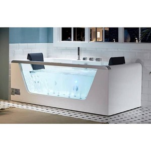 lot 8 image: EAGO  AM196ETL 71 in. Acrylic Flatbottom Whirlpool Bathtub in White Retails for $4500