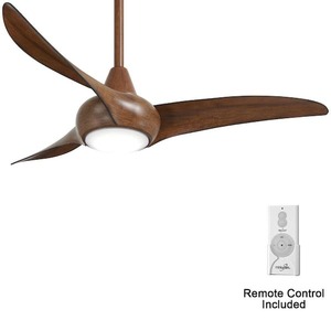 lot 58 image: MINKA-AIRE Light Wave 44 in. LED Indoor Distressed Koa Ceiling Fan with Light and Remote Control