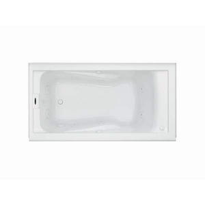 lot 84 image: EverClean 60 in. x 32 in. Whirlpool Bathtub with Left Drain in White  Damaged corner