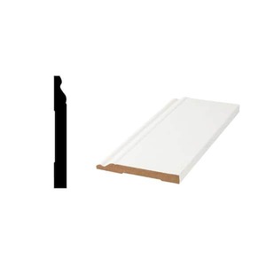 lot 90 image: (30 pieces) -Woodgrain Millwork 1866 916 in. x 5 14 in. x 96 in. Primed MDF Baseboard Moulding (1-Piece  8 Total Linear Feet)