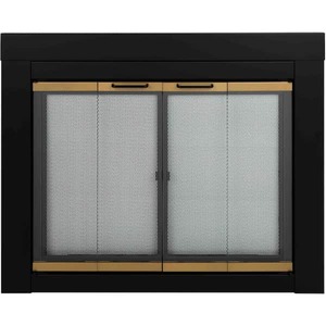 lot 139 image: Pleasant Hearth Arrington Medium Glass Fireplace Doors
