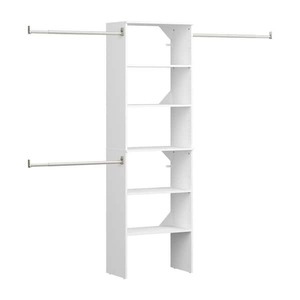 lot 141 image: ClosetMaid Style 84 in. W - 120 in. W White Tower Wall Mount 6-Shelf Wood Closet System