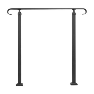 lot 162 image: Fit 1 to 3 Steps Outdoor Stair Railing Wrought Iron Handrail Transitional Hand railings Handrails for Outdoor Steps