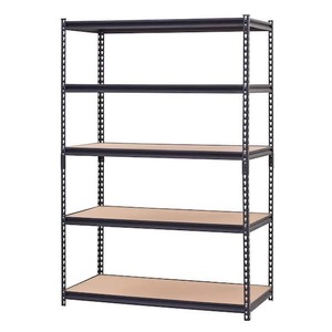 lot 170 image: Muscle Rack 5-Shelf Heavy Duty Adjustable Metal Garage Storage Shelving Unit in Black (48 in. W x 72 in. H x 24 in. D)