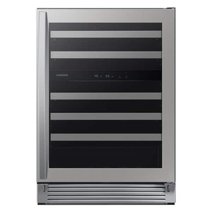 lot 216 image: Samsung Dual Zone 24 in. 51-Bottle Free Standing Wine Cooler in Stainless Steel