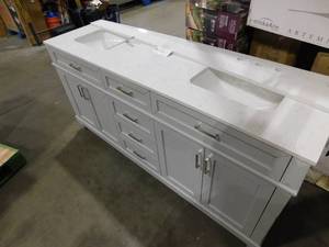 lot 32 image: 72 inch Vanity--with some damage