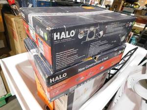 lot 156 image: (2) HALO RL Series 6 in. Adjustable CCT Canless IC Rated Dimmable Indoor, Outdoor Integrated LED Recessed Light Kit (4-Pack)