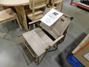 lot 202 image: Outsunny Set of 2 Camping Chair, Lightweight Folding Chair, Portable Armchairs, Perfect for Festivals, Fishing, Beach, Khaki
