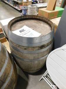 lot 204 image: Real Wood Barrel 37.0 in Brown Barrel