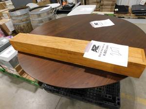 lot 207 image: Dogberry Collections 36 in. W x 5.5 in. H x 6.25 in. D Aged Oak Modern Farmhouse Fireplace Cap-Shelf Mantel