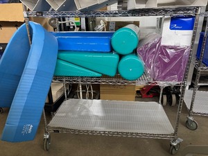 lot 70 image: Lot of NEW & Used Foam Wedges, Balance Beams, and Raised Rolls for Physical Exercise and Gym Safety - Cart Not Included
