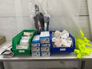lot 71 image: $$$$ Lot of NEW Various Medical Items (Gait Belts, Transfer Belts, Ankle Braces, Elastic Bandages, Speed Hurdles (used), Knee Immobilizer, Etc.)