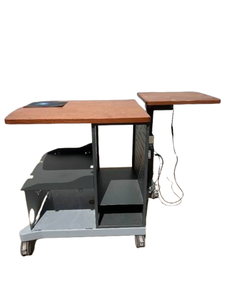 lot 8 image: Multi-Media Storage Desk Cart With Power Lifting Side Table - Locking Wheels Great Condition