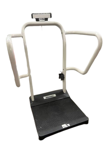 lot 12 image: MSRP $1800 Health O Meter Professional LKIT1100 High Quality Digital Patient Weighing Scale - Stable Handrails, Low-Profile Platform, On-Screen Help Menu - Great Working Condition