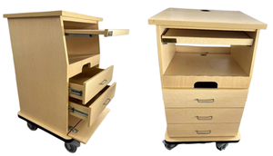 lot 17 image: Pro-Medical Innovations Inc.&nbspComputer Standing Desk with 3-Drawer Supply Storage - Keyboard Tray, Good Space for Monitor, Ergonomic - Great Condition