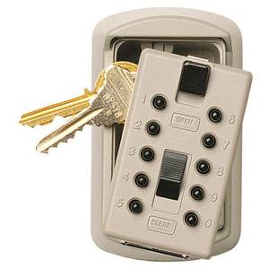 lot 44 image: NEW Open Box Kidde 10430 AccessPoint KeySafe Original Pushbutton Slimline Combination KeyBox - Painted Vault & Lid, User Changeable Combination
