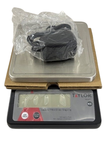 lot 57 image: Taylor TE10FT 11-Pound Compact Digital Portion Control Measuring Scale - LCD Readout, Ideal for Limited Countertop Space, Conserves Energy - Great Condition