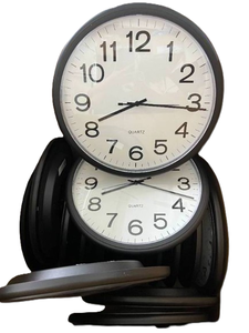 lot 42 image: MSRP $250 Lot of 16 Quartz Analog Wall Clocks - Shatter-Resistant Plastic Face, Low Battery Consumption - Great Condition Need Batteries