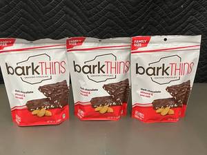 lot 2 image: TN 6 - barkTHINS Dark Chocolate Almond and Sea Salt 10oz Family Size - Lot of 3