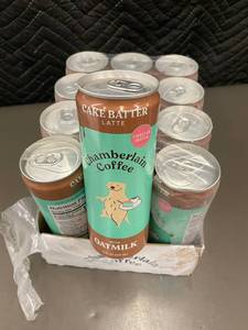 lot 11 image: SD 5 - Chamberlain Coffee Cake Batter Latte Oatmilk 12pk 11oz Cans BBD 06102025