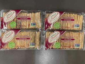 lot 39 image: WA 2 - La Panzanella Multigrain Croccantini Crackers - 4 Packs, 6 oz Each (Best by 032025)