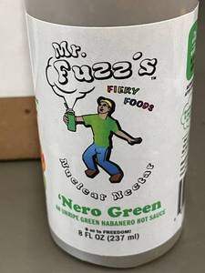 lot 72 image: SC 3 - Mr. Fuzzs Nuclear Nectar Nero Green Hot Sauce, 6x8oz Bottles, Use By 102024