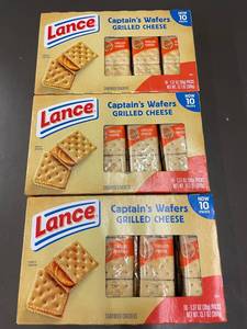 lot 95 image: IA 4 - Lance Captains Wafers Grilled Cheese Crackers 3 Boxes, 30 Packs Total, Exp 52025