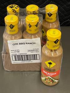 lot 100 image: SC 2 - California Pizza Kitchen BBQ Ranch Dressing 6-Pack, 12 oz Bottles, Exp 01312025