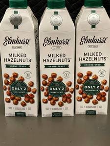 lot 119 image: Trol - Elmhurst Milked Hazelnuts Unsweetened 32 fl oz (946mL) - Lot of 3