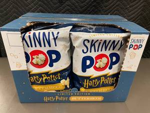lot 212 image: NJ 3 - SkinnyPop Harry Potter Butterbeer Popcorn 6-Pack, 5.3 oz Bags, Limited Edition