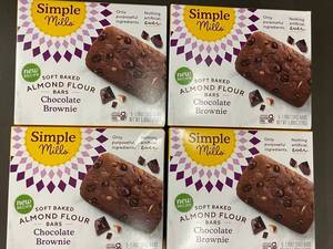 lot 391 image: Simple Mills Almond Flour Bars Chocolate Brownie 4 Boxes (20 Bars) - Best by 052025