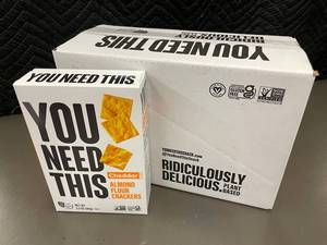 lot 396 image: NV 4 - You Need This Cheddar Almond Flour Crackers, 6-Count Boxes, Exp 32025