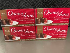 lot 409 image: LA 5 - Queen Anne Cordial Cherries Milk Chocolate 4 Boxes (Best by Sept 2024)
