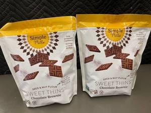 lot 482 image: TX 10 - 2 Simple Mills Sweet Thins Chocolate Brownie 14 oz Bags (Best By 11302025)