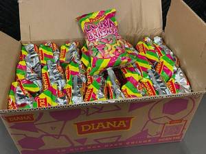 lot 567 image: TOP - Diana Corn Brights Sugar Coated Vanilla Corn Snack 24-Pack Bulk, EXP 123124