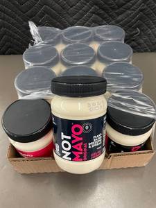 lot 596 image: Case of 12 Not Mayo Original Plant-Based Spread, 15oz Jars (Best by Nov 2024)