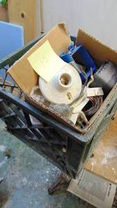 lot 15 image: Plastic Crate with Electrical Supples
