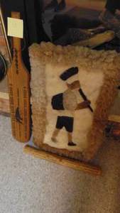 lot 55 image: Game Board, Rain Stick and Wool Hanging from Peru